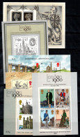 Grande-Bretagne 1980-90 Mi. Bl. 1-6 Bloc Feuillet 100% Neuf ** Penny Black, Monuments, Exposition - Blocks & Miniature Sheets