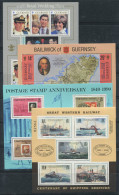 Guernesey 1981-90 Mi. Bl. 3 -6 Bloc Feuillet 100% Neuf ** Lady Diana, Navires, Carte - Guernesey