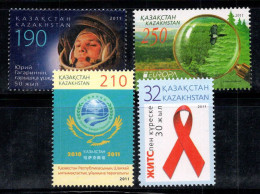 Kazakhstan 2011 Mi. 704-707 Neuf ** 100% Gagarine, Europe Cepte, SIDA - Kasachstan