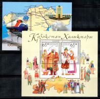 Kazakhstan 2004 Mi. Bl. 28-29 Bloc Feuillet 100% Neuf ** Carte, Costumes Traditionnels - Kazajstán
