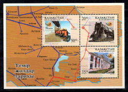 Kazakhstan 2001 Mi. Bl. 22 Bloc Feuillet 100% Neuf ** Train, Trains - Kasachstan