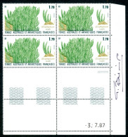 TAAF - N°131  - BLOC DE 4 - COIN DATE - SIGNE DU GRAVEUR - Unused Stamps