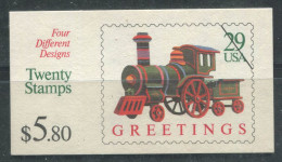 ÉTATS-UNIS 1992 Mi. 2329-32 II Carnet 100% Neuf ** Noël,Locomotive,29 (C)... - 3. 1981-...