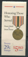 ÉTATS-UNIS 1991 Mi. 2153 Carnet 100% Neuf ** Médaille Du Mérite,29 (C)... - 1981-...