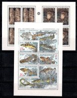 Slovaquie 1997-98 Mi. 280-81,317-19 Mini Feuille 100% Neuf ** Grottes, Poissons - Blocs-feuillets