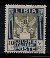 Libye Italienne 1921 Sass. 32 Neuf * MH 60% 10 L, Série Pictural, Victoire Ailée - Libyen