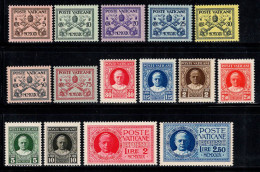 Vatican 1929 Sass. 1-13, E1-2 Neuf ** 100% Armoiries Papales, Pie XI - Unused Stamps