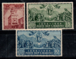 Saint-Marin 1945 Sass. 278 A/B/C Neuf ** 80% Palais Du Gouvernement, Saint-Marin - Unused Stamps