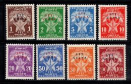 Trieste B 1952 Sass. 11-18 Neuf ** 100% Surimprimé Timbre-taxe Étoile - Mint/hinged