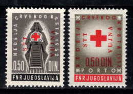 Trieste B 1952 Sass. 65-66 Neuf ** 100% Surimprimé Croix-Rouge - Ungebraucht