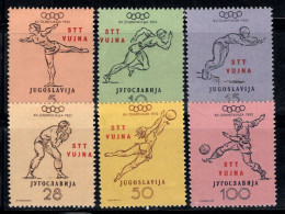 Trieste B 1952 Sass. 56-61 Neuf ** 80% Surimprimé Signé Jeux Olympiques, Helsinki - Nuovi