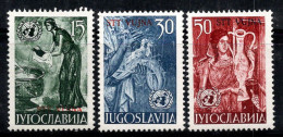 Trieste B 1953 Sass. 82-84 Neuf ** 100% Surimprimé Fresques, ONU - Mint/hinged