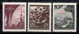 Trieste B 1952 Sass. 62-64 Neuf ** 80% Surimprimé Journée De La Marine - Mint/hinged