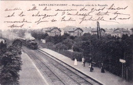 95 - Val D Oise - SAINT LEU TAVERNY - Perspective Prise De La Passerelle - Train Vapeur Entrant En Gare - Altri & Non Classificati