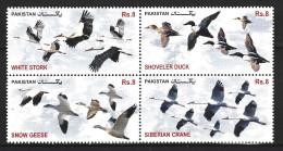 PAKISTAN. N°1355-8 De 2012. Cigogne/Canard/Oie/Grue. - Picotenazas & Aves Zancudas