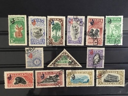 Liberia 1918 Official Stamps Set Mainly Used SG O362-74 Yv 90-102 - Liberia