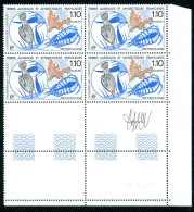 TAAF - N°148  - LA PROTISTOLOGIE - BLOC DE 4 - COIN DATE - SIGNE ANDREOTTO - Unused Stamps