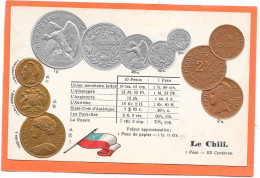 MONNAIES - CHILI - Numismatique - Gaufrée - Monnaies (représentations)