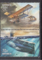 2014 Australia Military Vehicles Airplane Submarine Aviation Complete Pair MNH - Mint Stamps