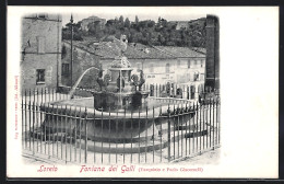 Cartolina Loreto, Fontana Dei Galli, Tarquinio E Paolo Giacomelli  - Autres & Non Classés