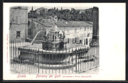 Cartolina Loreto, Fontana Dei Galli, Tarquinio E Paolo Giacomelli  - Sonstige & Ohne Zuordnung