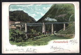 Lithographie Franzensfeste, Partie An Der Eisenbahnbrücke  - Autres & Non Classés