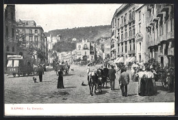 Cartolina Napoli, La Torretta, Strassenansicht Mit Pferdebahn  - Napoli (Naples)