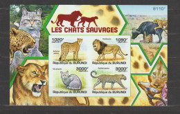 Burundi 2011 Wild Cats / Les Chats Sauvages S/S Imperforate/ND MNH/** - Autres & Non Classés