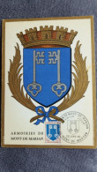 CPSM BLASON ARMOIRIES DE MONT DE MARSAN LANDES 1 ER JOUR MAXIMUM TIMBRE 22 01 66  COMPOSITION HERALDIQUE R LOUIS IMBERT - Mont De Marsan