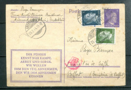 ALLEMAGNE - 23.2.44 - Mi 312/08 (Carte De ANDERNACHT Pour BELFORT) (voir Description) - Postkarten