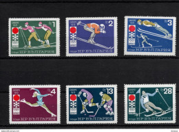 BULGARIE 1971 JEUX OLYMPIQUES DE SAPPORO Yvert 1891-1896, Michel 2114-2119 NEUF** MNH Cote 5 Euros - Neufs