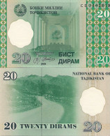 TADSCHIKISTAN - TADJIKISTÁN - 20 DRAM 1999 - P-12 - SIN CIRCULAR - UNZIRKULIERT - UNCIRCULATED - Tajikistan