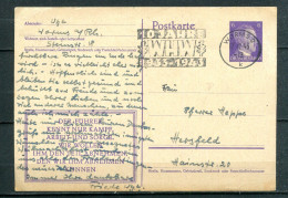 ALLEMAGNE - 7.12.43 - Mi 312/08 - "10 JAHRE WHW 1933-1943" - WORMS Nach HERSFELD - Cartes Postales