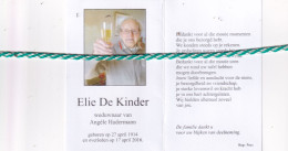 Elie De Kinder-Hadermann, 1914, 2016. Honderdjarige. Foto - Avvisi Di Necrologio