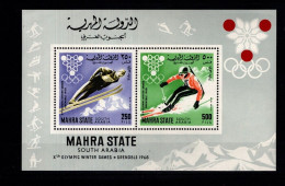 Olympische Spelen 1968 , Aden Of Mahra State  - Blok Postfris - Inverno1968: Grenoble