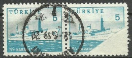 Turkey; 1959 Pictorial Postage Stamp 5 K. "Folding ERROR" - Usati