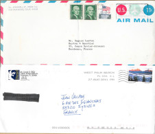 Enveloppes Des USA Pour La France Oblitération Mécanique - Covers & Documents
