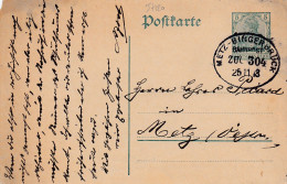 37120# ENTIER POSTAL GERMANIA Daté De STIRING WENDEL Obl METZ BINGERBRUCK BAHNPOST ZUG 304 1913 MOSELLE - Cartas & Documentos