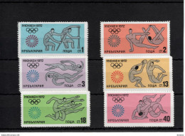 BULGARIE 1972 JEUX OLYMPIQUES DE MUNICH Yvert 1946-1951, Michel 2172-2177 NEUF** MNH Cote 5,50 Euros - Nuevos