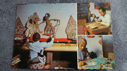 CPSM METIER ARTISANAT FABRICANT DE MARIONNETTES JAVA KESENIAN WAYANG KULIT JAWA TENGAH LEATHER PUPPET CENTRAL JAVA - Craft