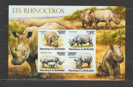 Burundi 2011 Rhinos / Les Rinoceros S/S Imperforate / ND MNH/** - Hojas Y Bloques