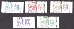 5 Porte-timbres Gommés - 2013 Ariane Vol 215 - Es'hail 1 - Avec TVP Marianne De Ciappa & Kawena Neufs - 2013-2018 Marianne Of Ciappa-Kawena