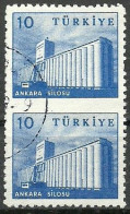 Turkey; 1959 Pictorial Postage Stamp 10 K. ERROR "Partially Imperforate" - Oblitérés