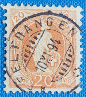 Zu  66C / Mi 58XC / YT 71 11½/11 Marque De Contrôle Large Obl. AFFELTRANGEN 10.11.94 LUXE Voir Image Et Description - Used Stamps