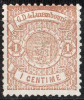 Luxemburg 1875 Armories 1 C Perf 13  1 Value , No Gum - 1859-1880 Wapenschild