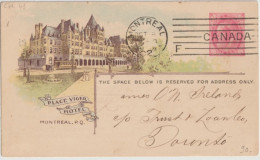 CANADA - 1902 - CP ENTIER ILLUSTREE PUB. PACIFIC RAILWAY COMPANY (PLACE VIGER HOTEL) ! De MONTREAL - 1860-1899 Regno Di Victoria