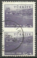 Turkey; 1959 Pictorial Postage Stamp 25 K. ERROR "Partially Imperf." - Usados