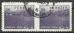 Turkey; 1959 Pictorial Postage Stamp 25 K. ERROR "Partially Imperf." - Used Stamps