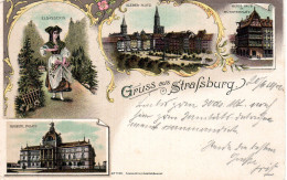 (67) STRASBOURG Gruss Aus Strasburg, Litho , Multivue, N°1140  1900  ( Bas Rhin ) - Strasbourg