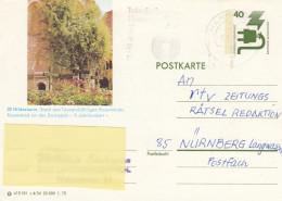 Deutschland. Bildpostkarte 32 HILDESHEIM, 1000-jähriger Rosenstock, Wertstempel 40 Pfg. Unfallverhütung, Serie "c" - Cartes Postales Illustrées - Oblitérées